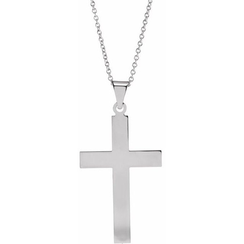 Louie Sterling Silver Cross Pendant Necklace