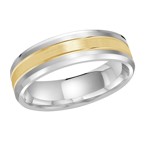 Harry 14K Two-Tone Gold Satin Finish Wedding Ring