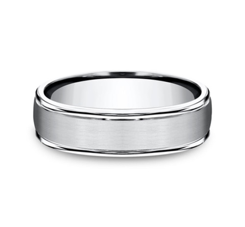 The Washington 6.00 mm White Cobalt Satin Finish Wedding Ring