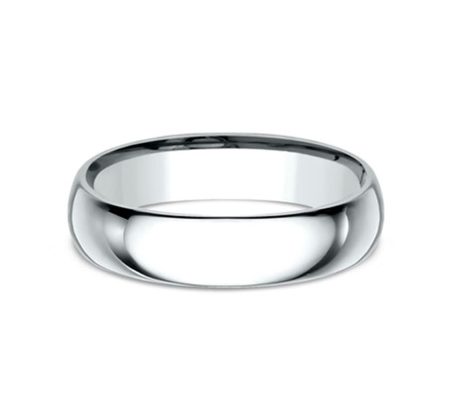 5.00 mm 14K White Gold Comfort Fit Wedding Ring - Size 11