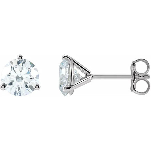 Stacy Round Moissanite Stud Earrings