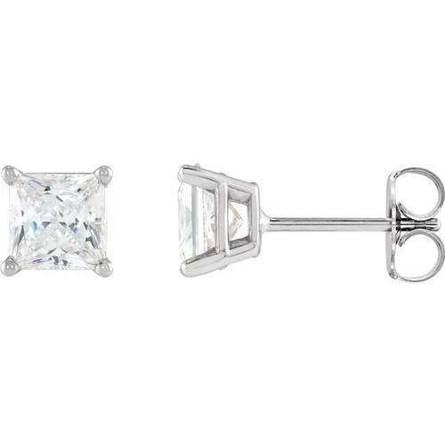 Maddie Princess Moissanite Stud Earrings