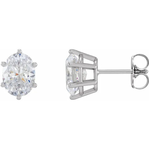 Riley Oval Moissanite Stud Earrings | Gage Diamonds