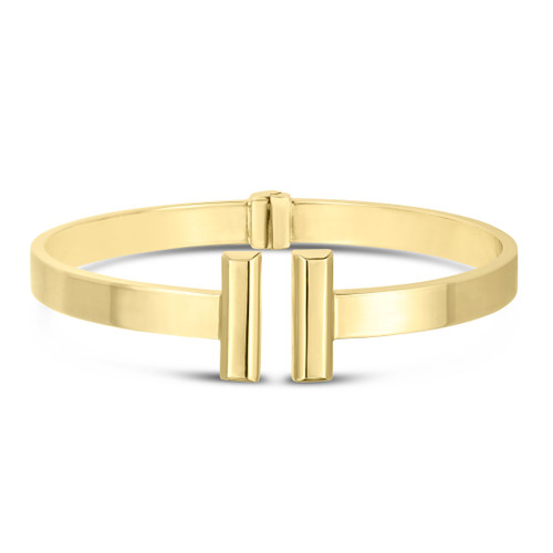 Hadley 14K Yellow Gold Bar Cuff Bangle