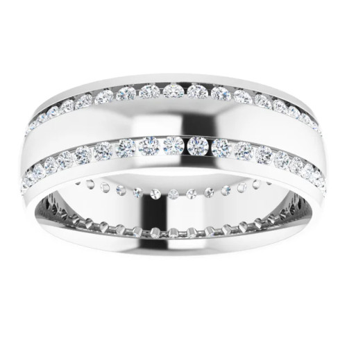 Lawrence 14K Gold Lab Grown Diamond Eternity Double Row Wedding Ring (1 1/4 TCW)