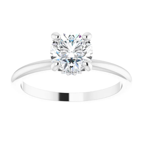 Danica Round Moissanite Hidden Halo Solitaire Preset Engagement Ring (1 TCW)