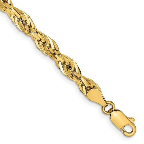 Devon 14K Yellow Gold Semi-Solid Rope Chain Bracelet