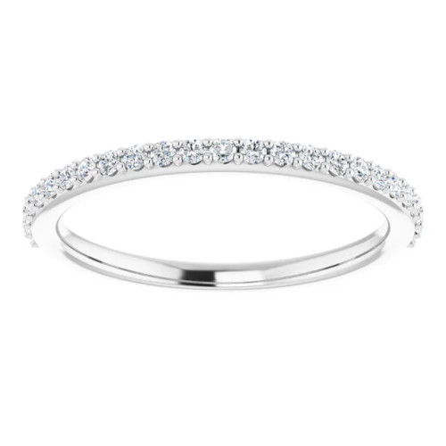 Calia 18K White Gold Straight Pave Diamond Wedding Ring (1/4 TCW)