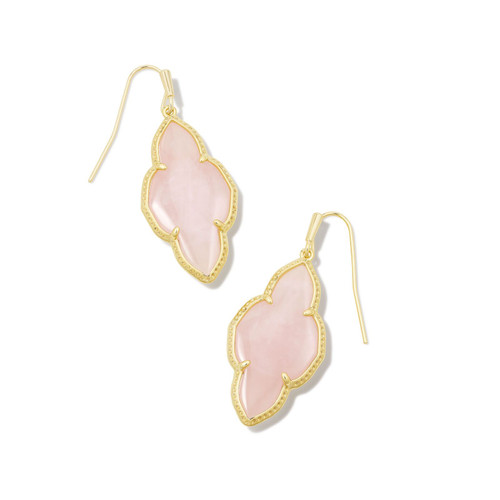 Kendra Scott Abbie Drop Earrings in Rose Quartz