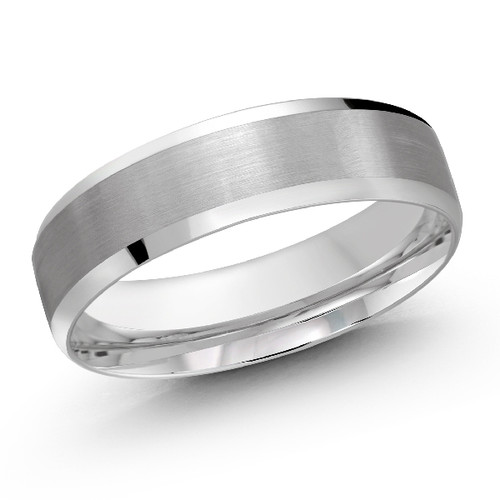 Felix Cobalt Satin Center & Polish Edge Wedding Ring