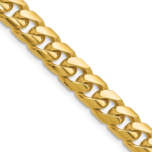 8MM 14K Yellow Gold Miami Cuban Chain