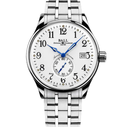 BALL 39.5MM Trainmaster Standard Time White Men's Watch