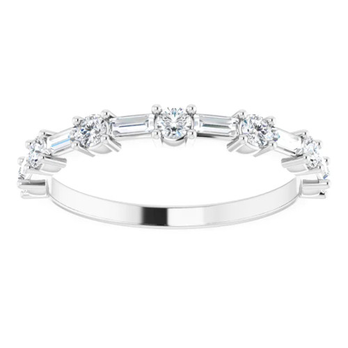 Suzanne Round & Baguette Diamond Anniversary Ring (5/8 TCW)