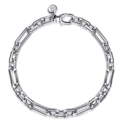 6.4MM Sterling Silver Figaro Chain Bracelet