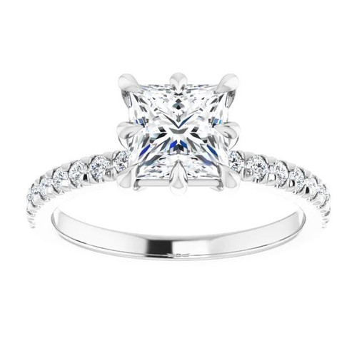 Anita 8-Prong Princess Moissanite Straight Engagement Ring (1 1/2 CT DEW)