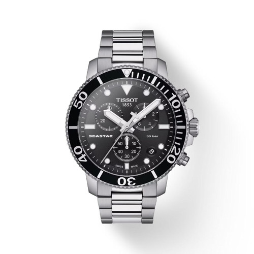 Tissot 46MM Seastar 1000 Chronograph Black Men's Watch