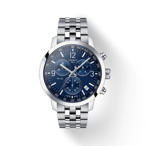 Tissot 43MM PRC 200 Chronograph Blue Men's Watch
