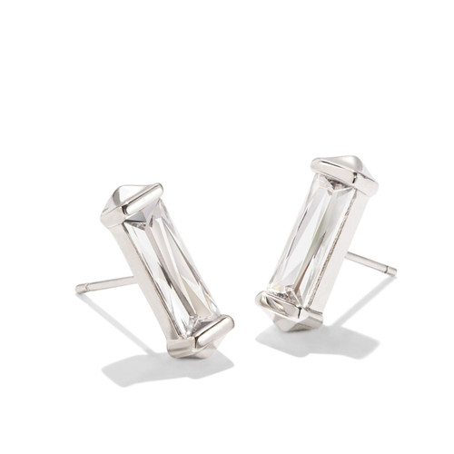 Kendra Scott Fletcher Stud Earrings in White Crystal