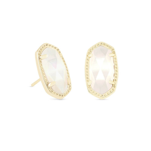Kendra Scott Ellie Stud Earrings in Gold Ivory Mother of Pearl
