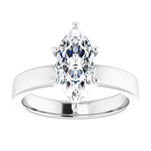 Tabitha Marquise Moissanite Wide Band Solitaire Preset Engagement Ring (1 7/8 TCW)