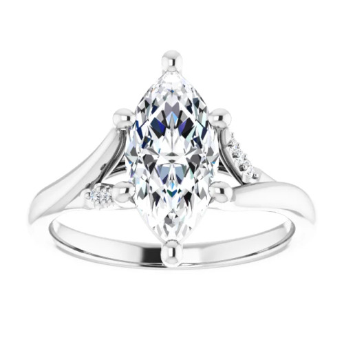 Tiana Marquise Moissanite Accented Split Shank Preset Engagement Ring (1 7/8 CT DEW)