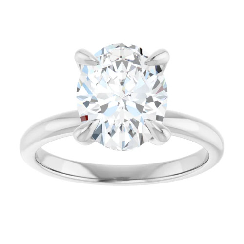 Alexa 14K White Gold Oval Lab Grown Diamond Solitaire Engagement Ring ( 2 5/8 TCW)