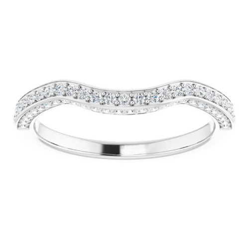 Samantha Vintage-Inspired Curved Diamond Wedding Ring (2/5 TCW)