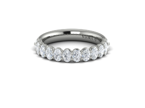 Vanessa Straight Pave Oval Diamond Wedding Ring