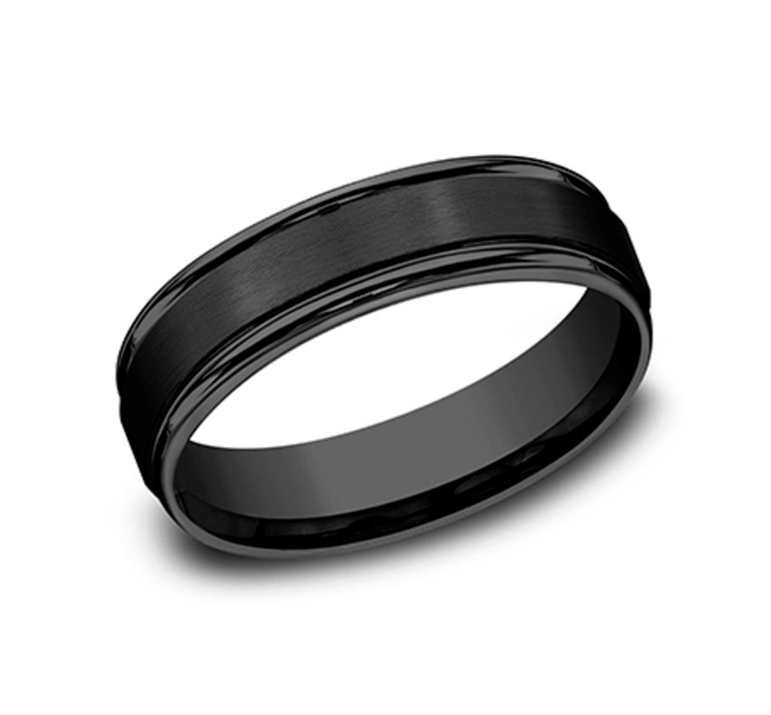 The Lincoln Black Titanium Channel-Set Lab Grown Diamond Wedding