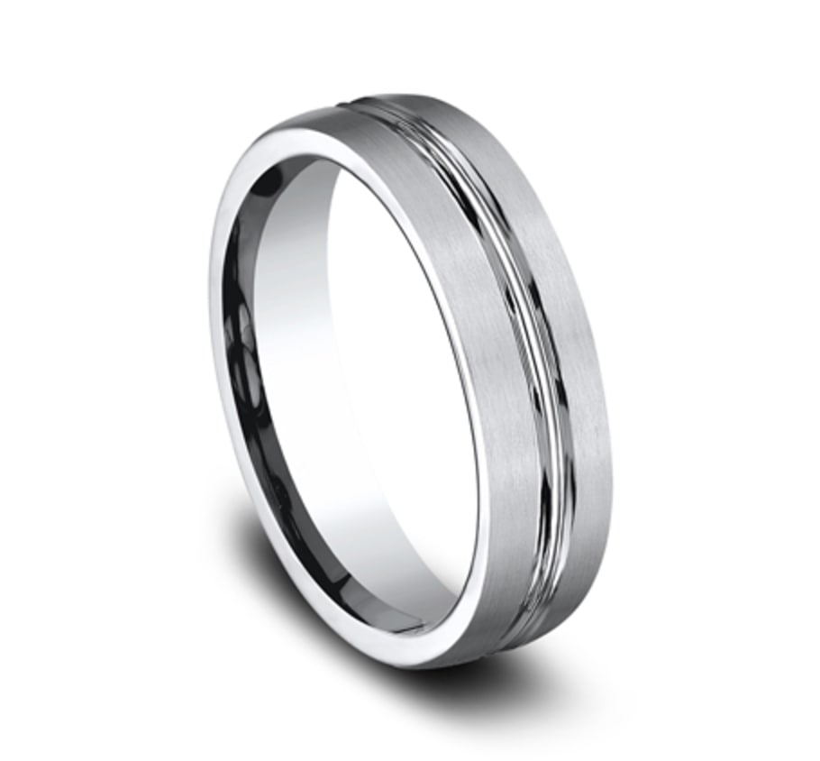 6.00 mm Cobalt Chrome Center Groove Wedding Ring