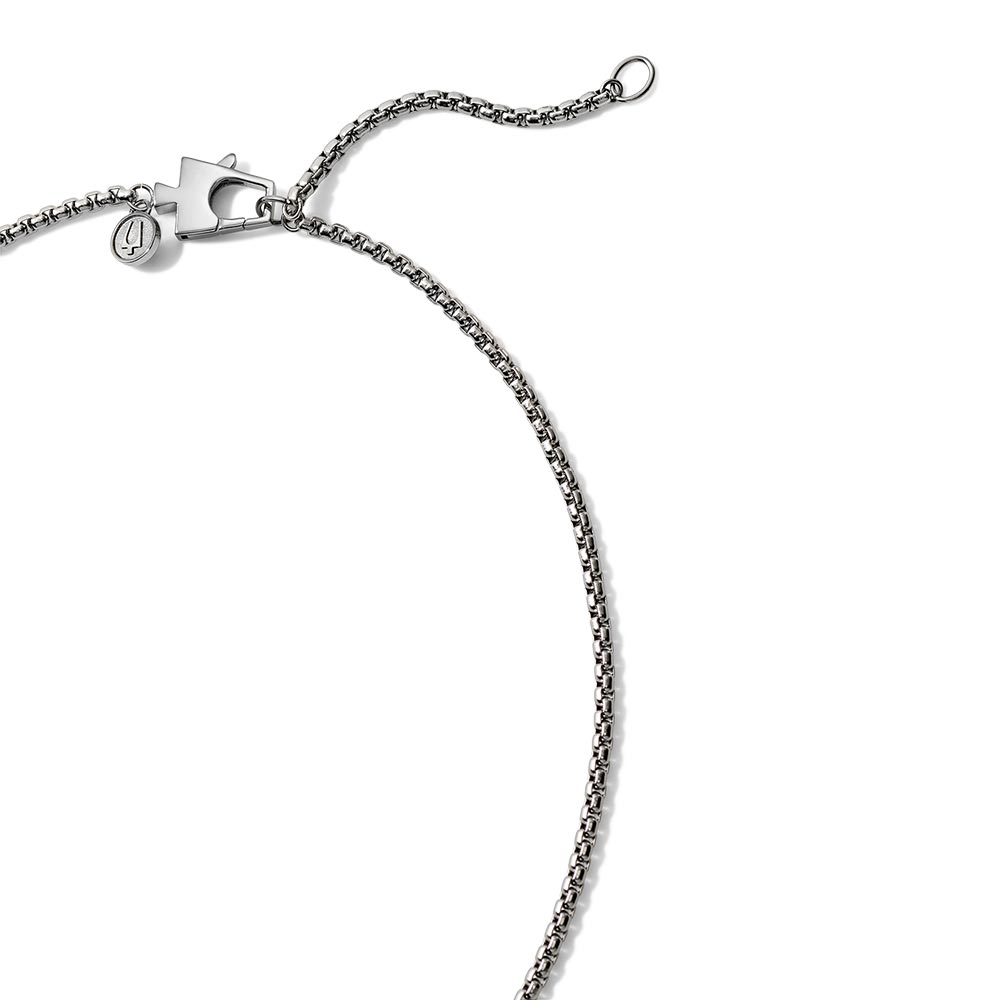 Bulova Stainless Steel Black Precisionist Diamond Necklace (1/10 TCW)