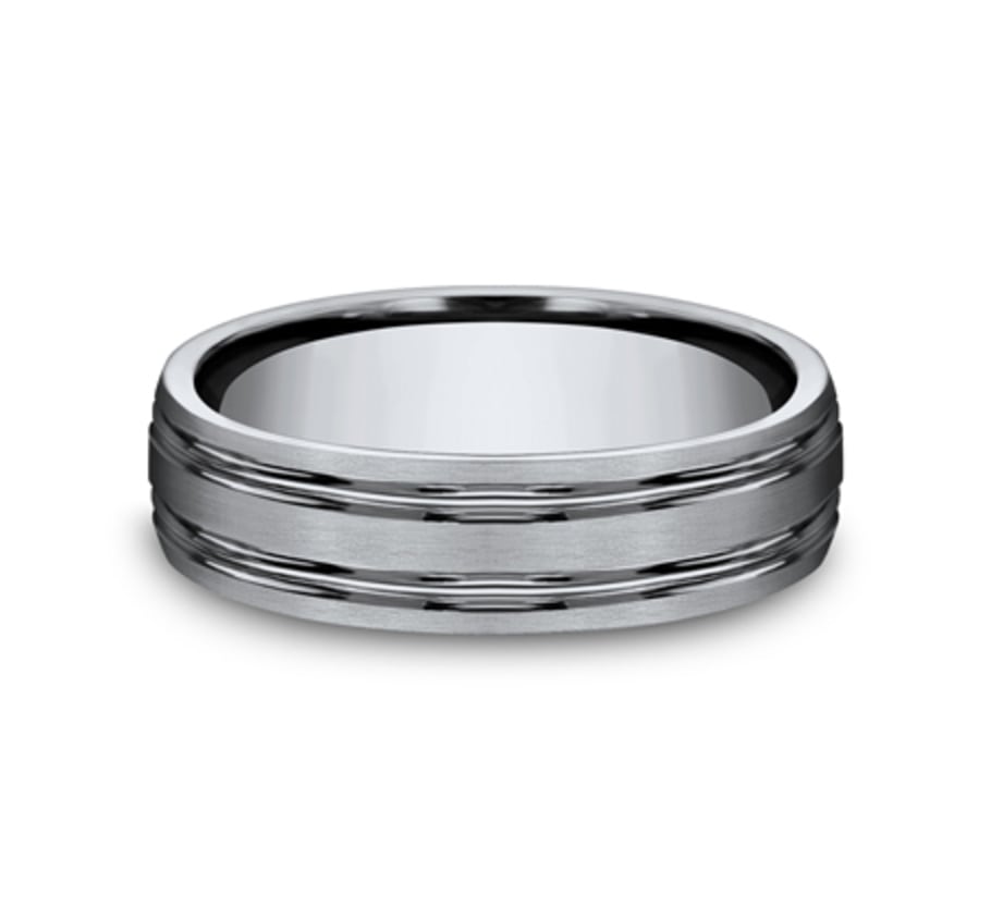 6.00 mm Titanium Double Groove Wedding Ring