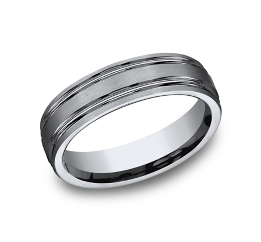 6.00 mm Titanium Double Groove Wedding Ring