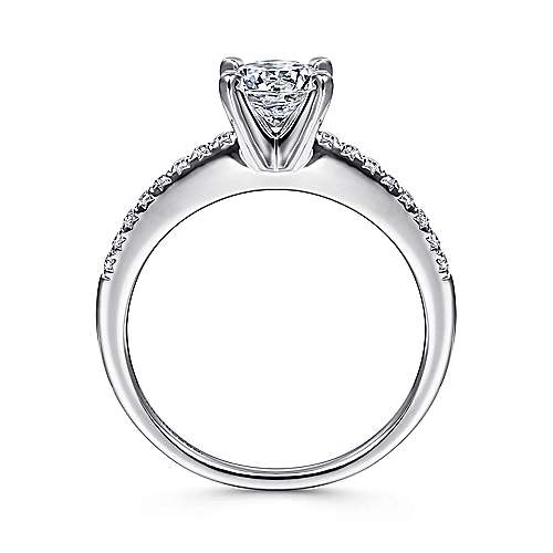 Kelly 14K White Gold Round Moissanite Straight Engagement Ring (3/4 TCW)