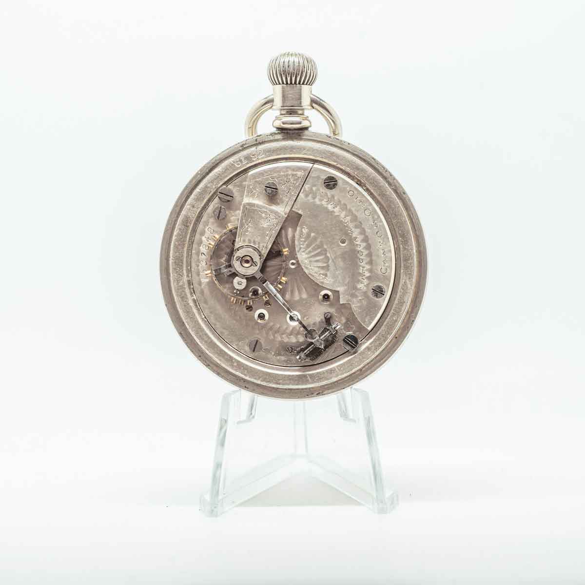 Vintage 1901 Hampden Pocket Watch with Dueber W. C. Mfg. Co. Silverine Case