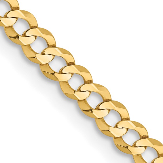 14K yellow gold curb chain necklace