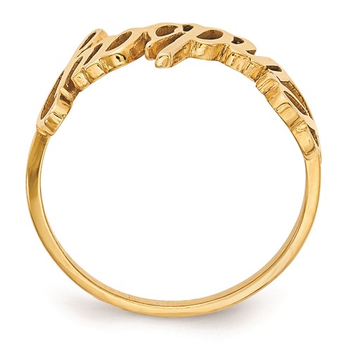 14K yellow gold personalized script name ring