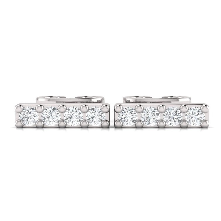 14K gold lab-grown diamond bar stud earrings