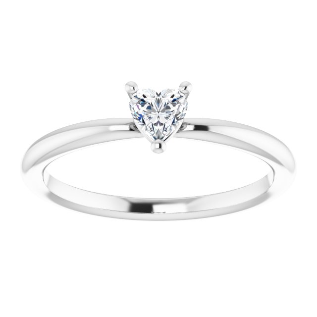 14K gold solitaire heart-shaped white sapphire promise ring