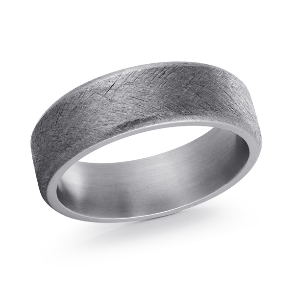 tantalum wedding ring with wire brush finish