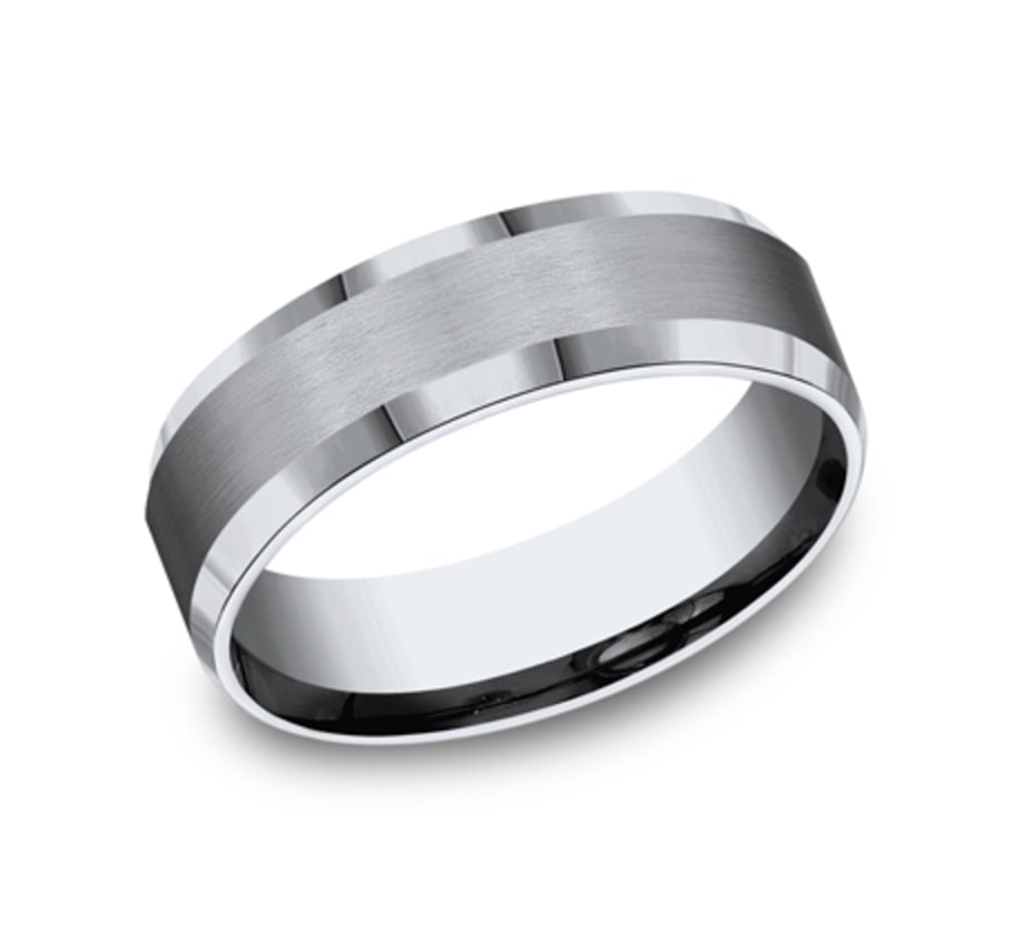 The Chancellor 7.00 mm Dark Tantalum Satin Finish Wedding Ring - Size 11