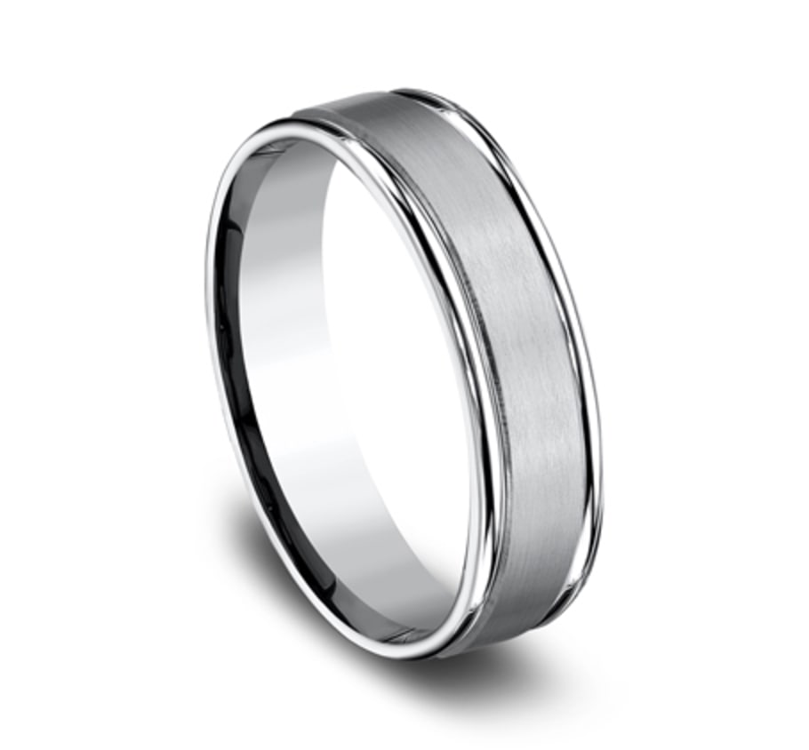The Washington 6.00 mm White Cobalt Satin Finish Wedding Ring