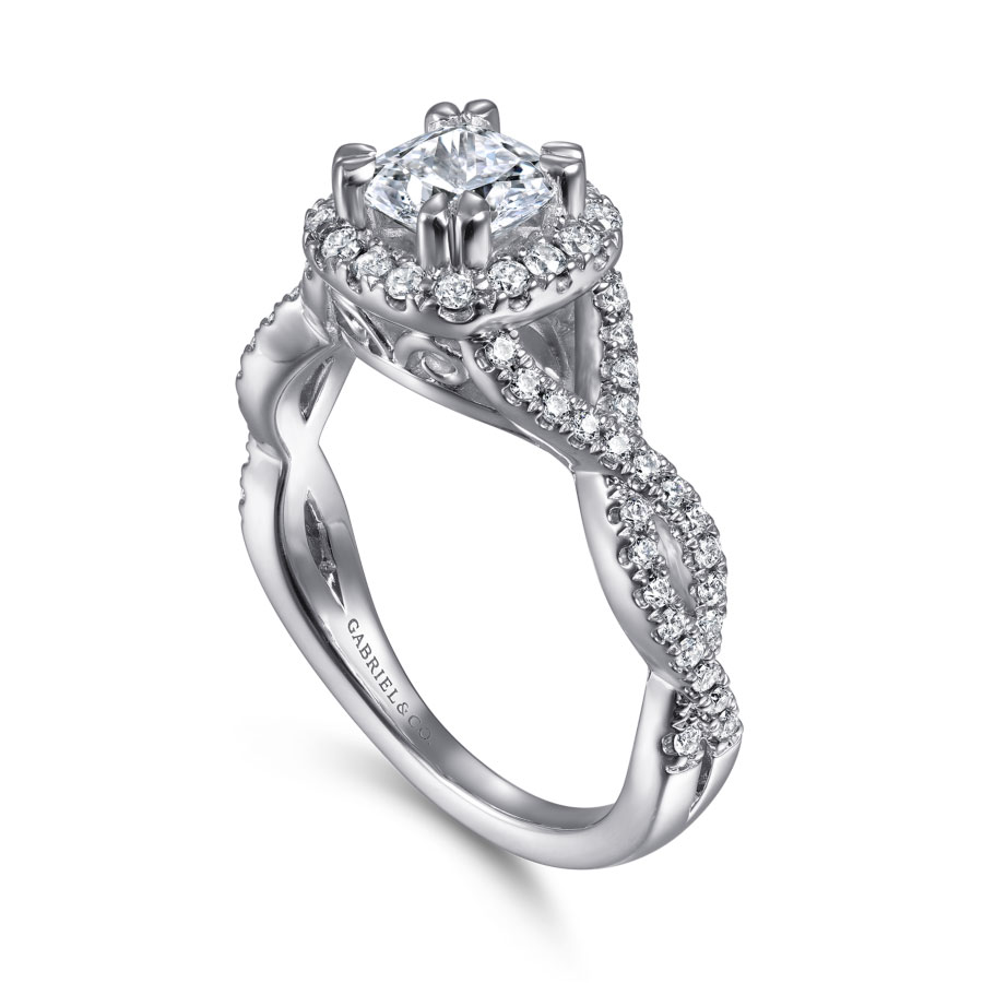 Marissa 14K White Gold Halo Engagement Ring