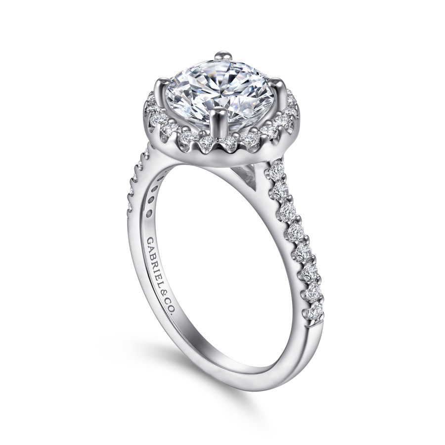 Carly Platinum Round Halo Engagement Ring