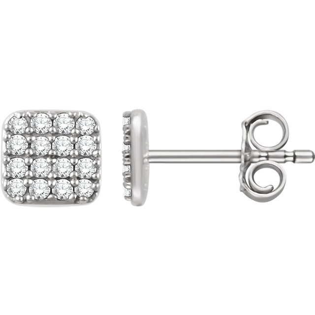 Single Kensington 14K Gold Diamond Cluster Earring (1/10 TCW)