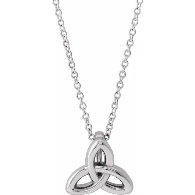 14k gold celtic-inspired trinity knot pendant necklace