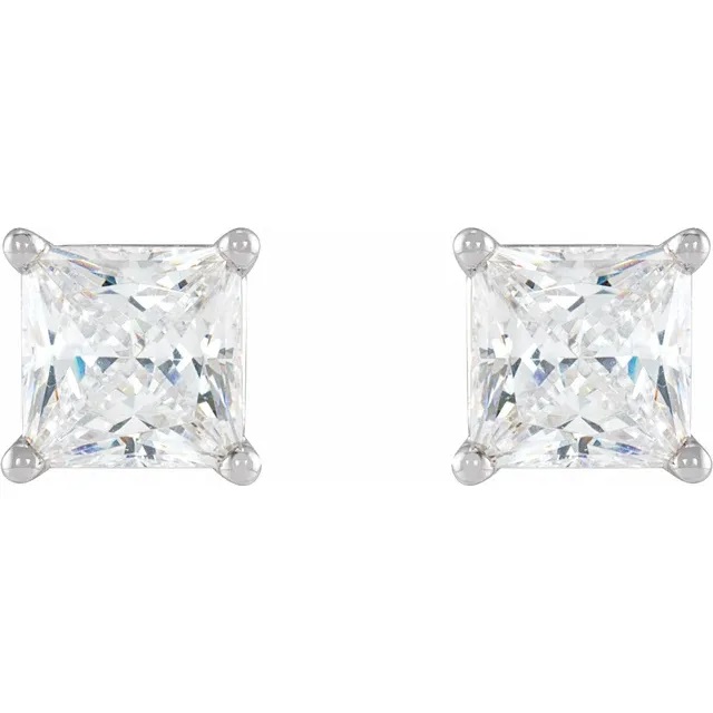 Channing Princess Moissanite Stud Earrings