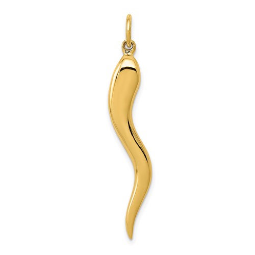 14K yellow gold italian horn pendant
