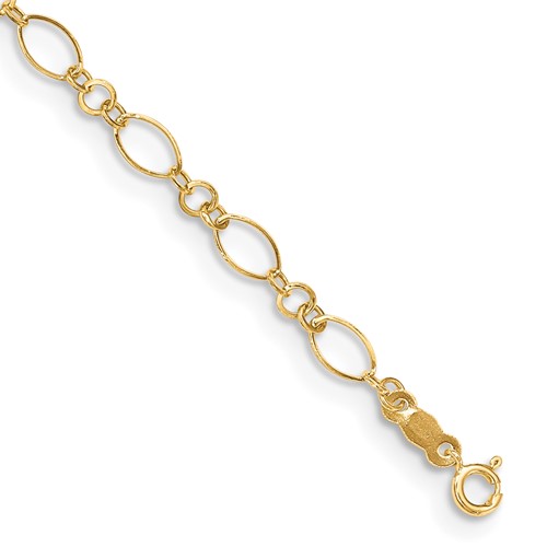 14K yellow gold fancy chain ankle bracelet