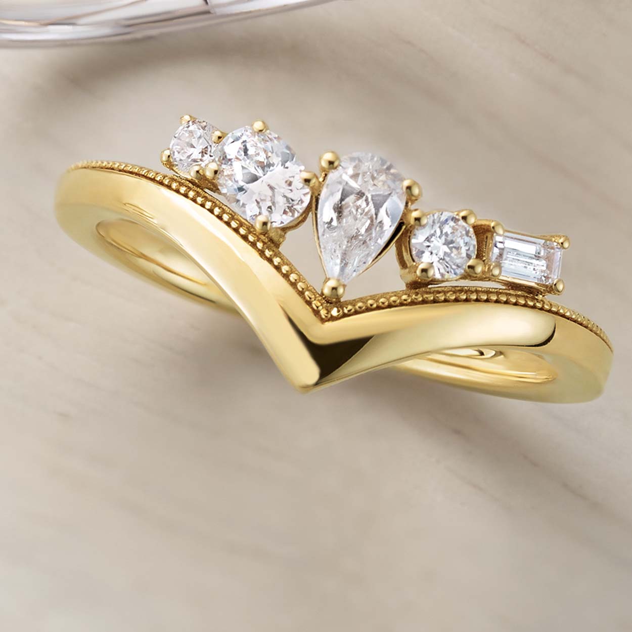 Cornelia 14K Gold Lab Grown Diamond "V" Ring